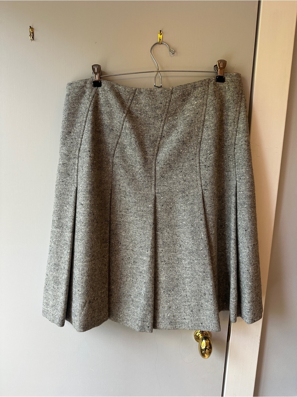 Michael Kors Gray Wool Pleated Skirt